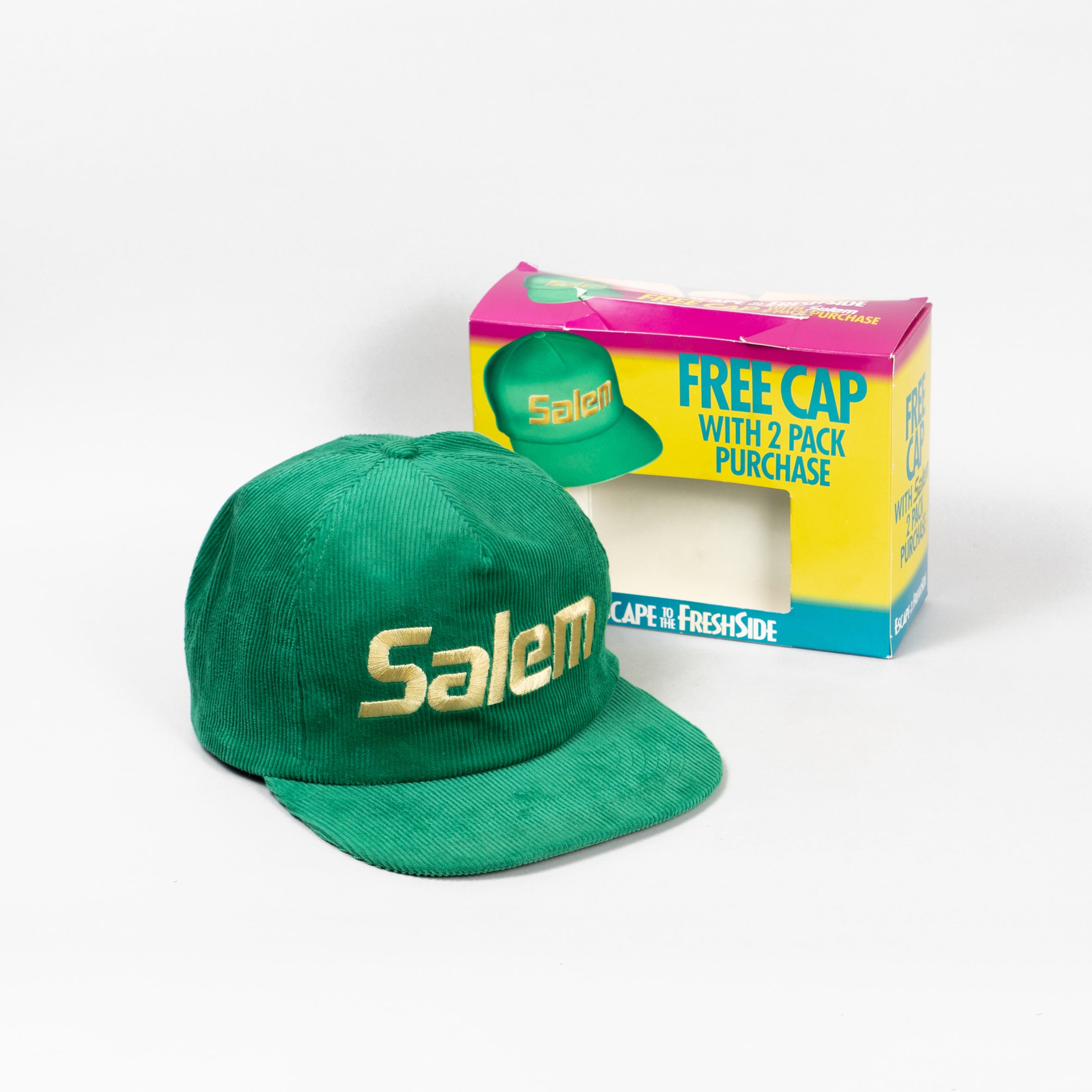デッドストック SALEM セーラム トラッカーキャップ コーデュロイ タバコ Salem Corduroy Box Set – ALLCAPS
